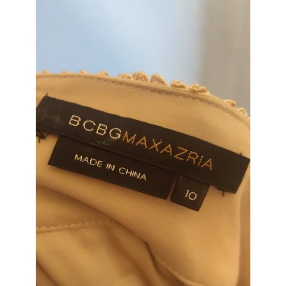 BCBG Max Azaria Beige Halter Top Silk Maxi Dress - Picture 7 of 8